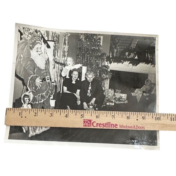 VTG Holiday Christmas Original Photo Tree Tinsel Santa Dolls Du Quoin Illinois - Picture 9 of 12